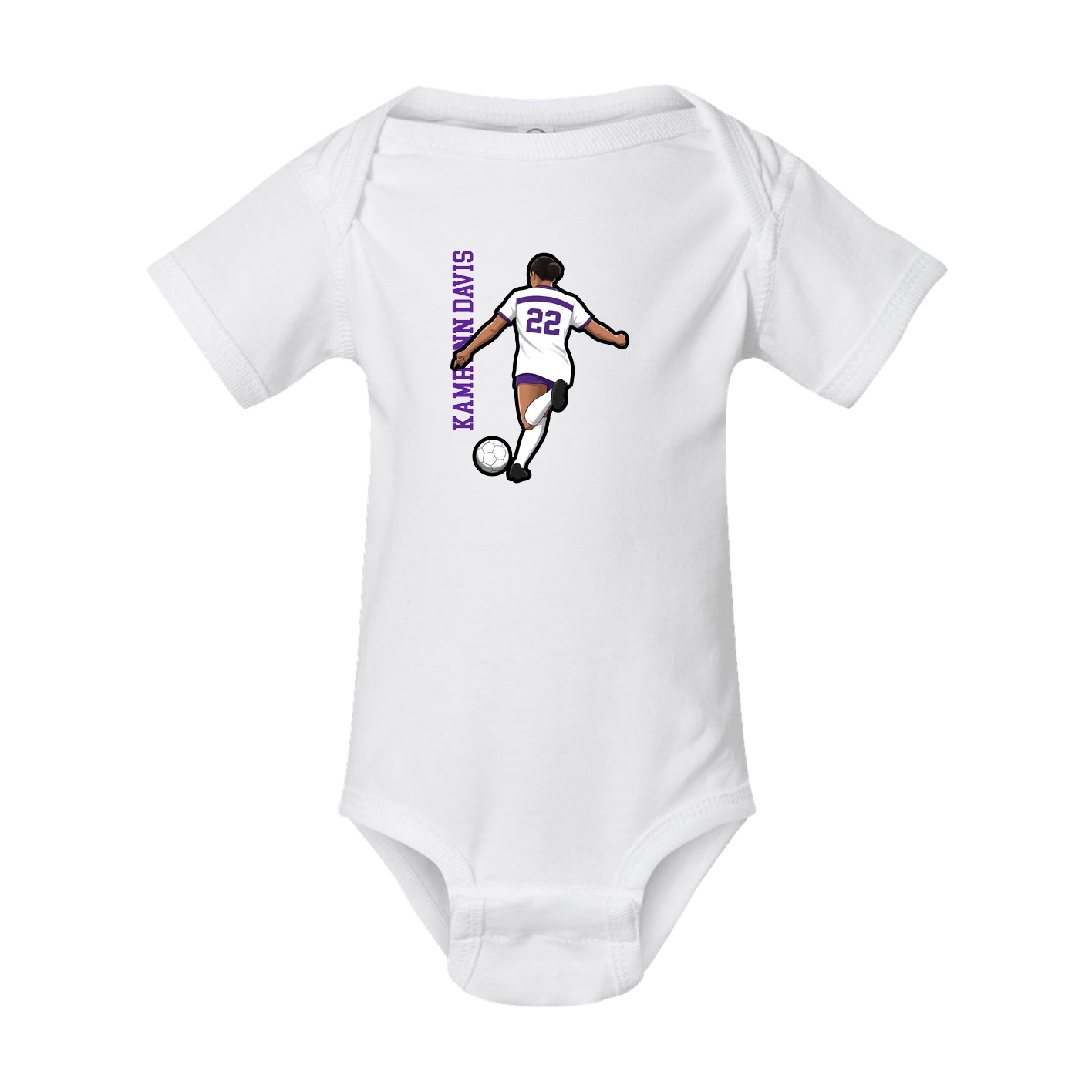 Baby Onesie — Name Vertical in White