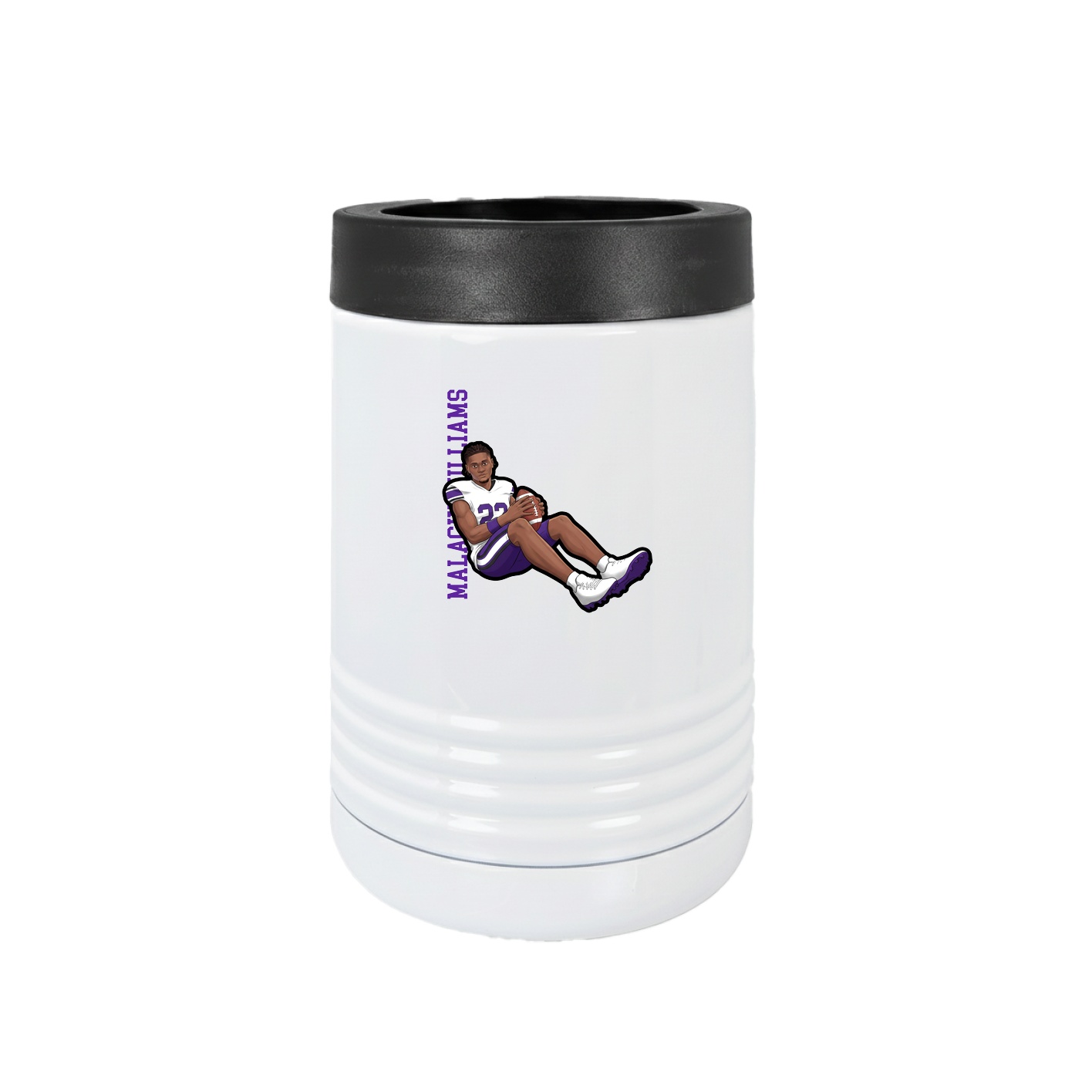 Beverage Holder — Name Vertical in White