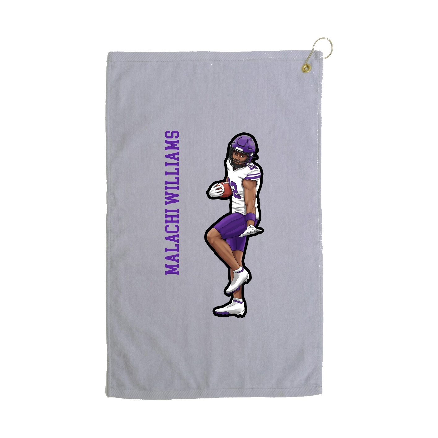 Golf Towel — Name Vertical in Grey