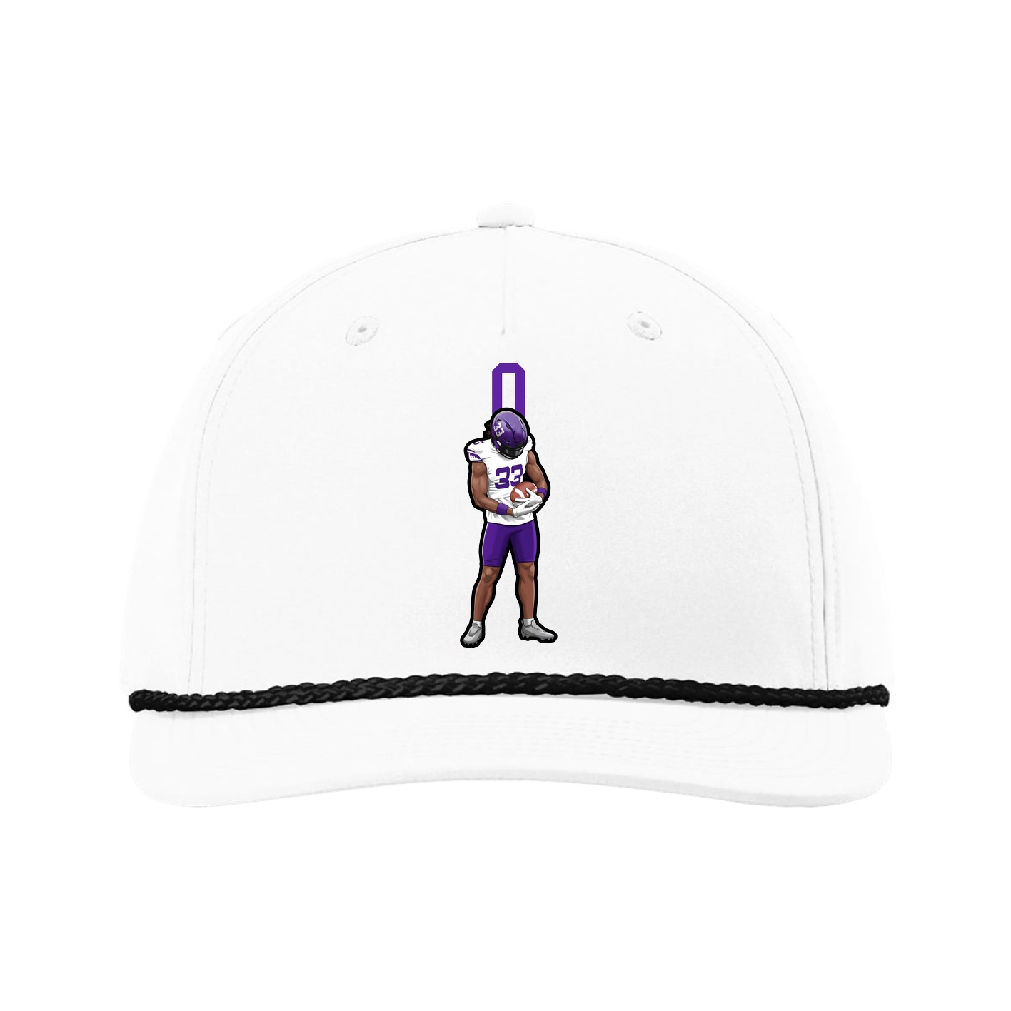 Five-Panel Classic Rope Cap — Number Top in White
