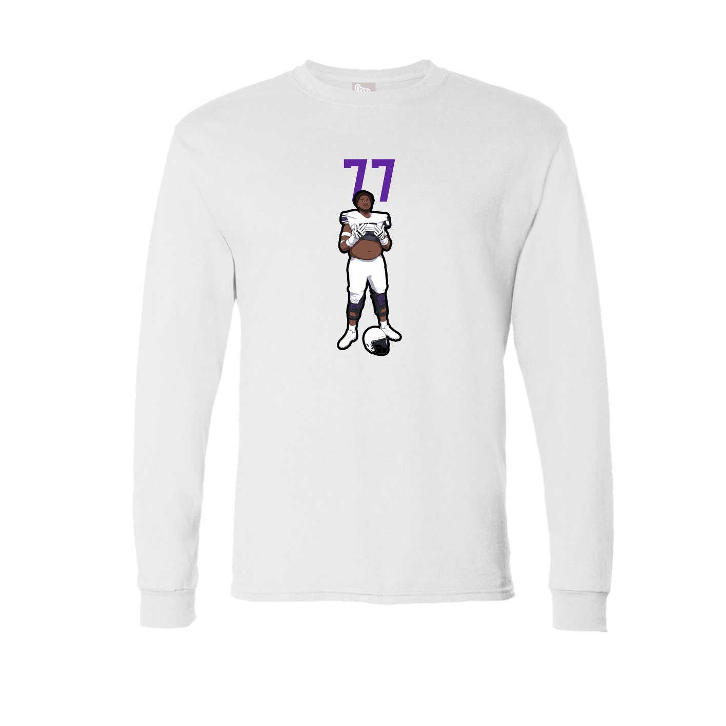 Long Sleeve Tee — Number Top in White