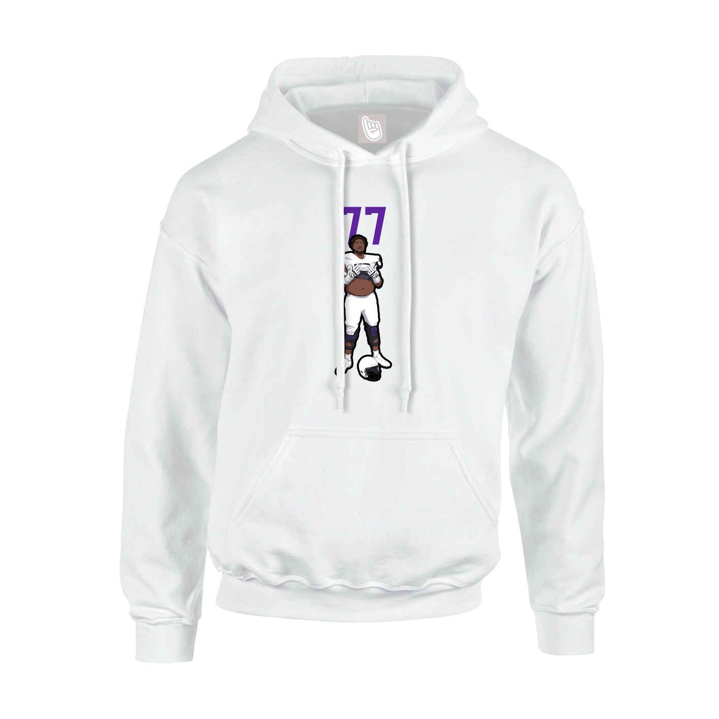 Youth Hoodie — Number Top in White