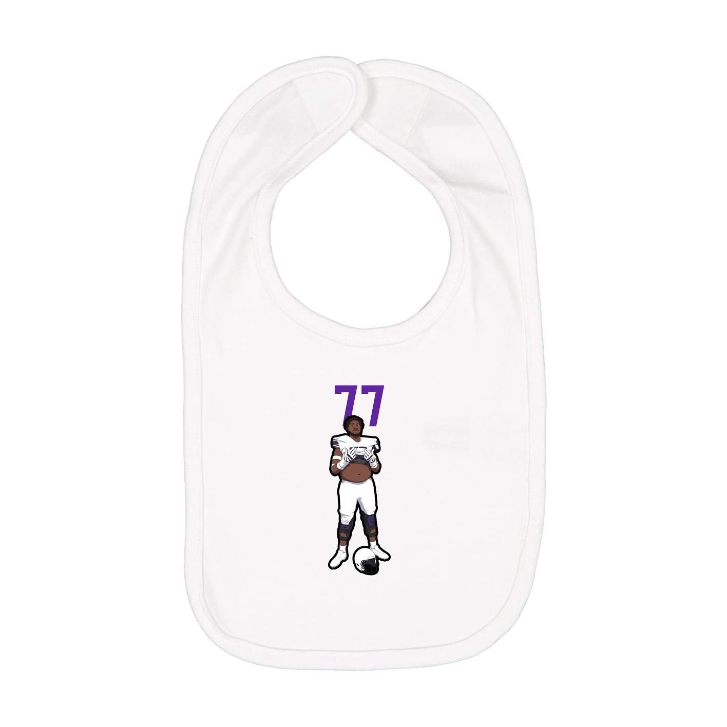 Infant Bib — Number Top in White