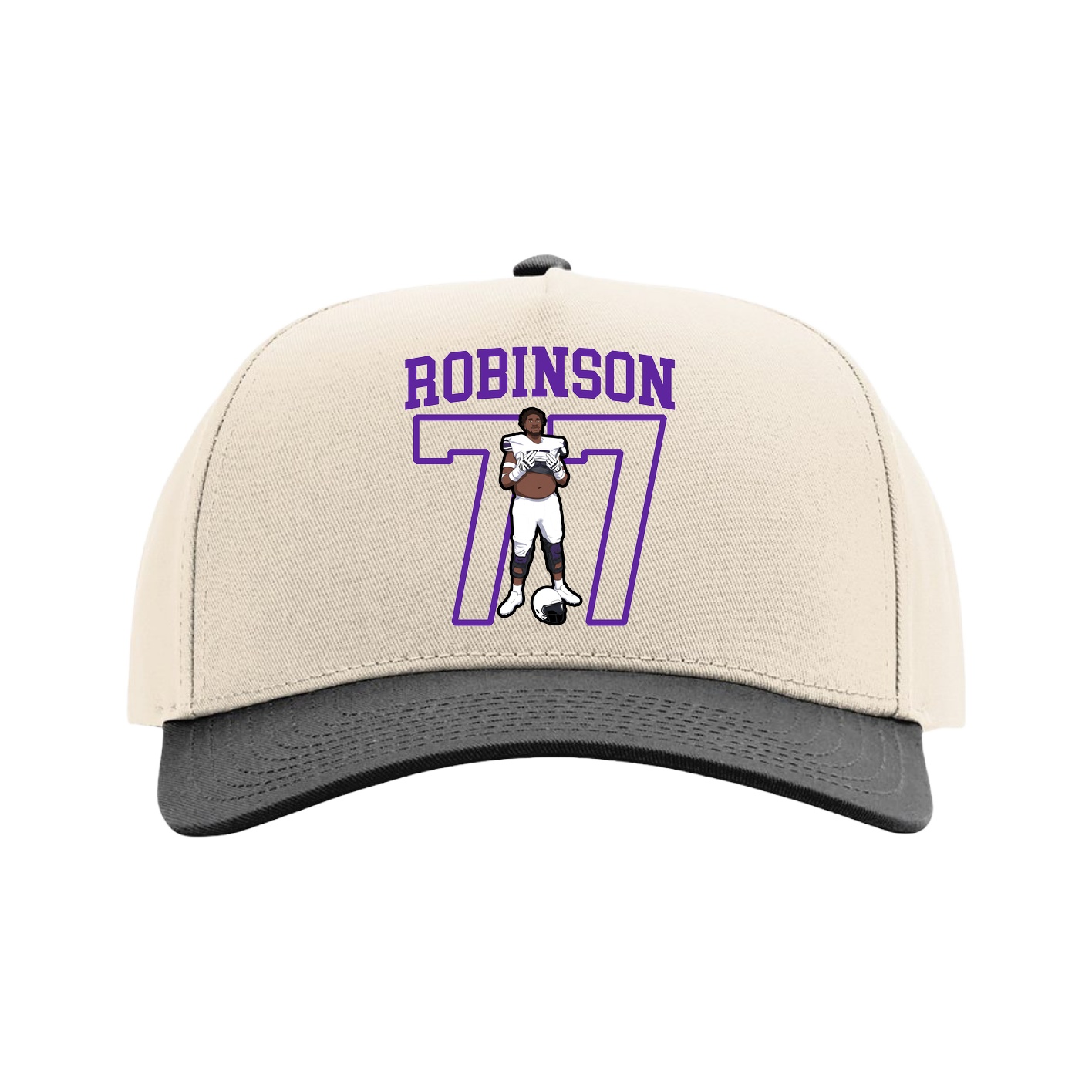 Full Fabric Five-Panel Champ Cap — Shirsey in Cream/Black
