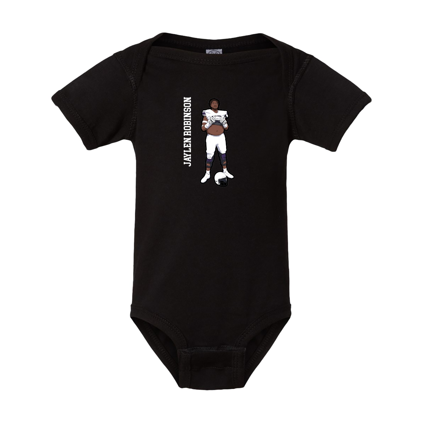 Baby Onesie — Name Vertical in Black