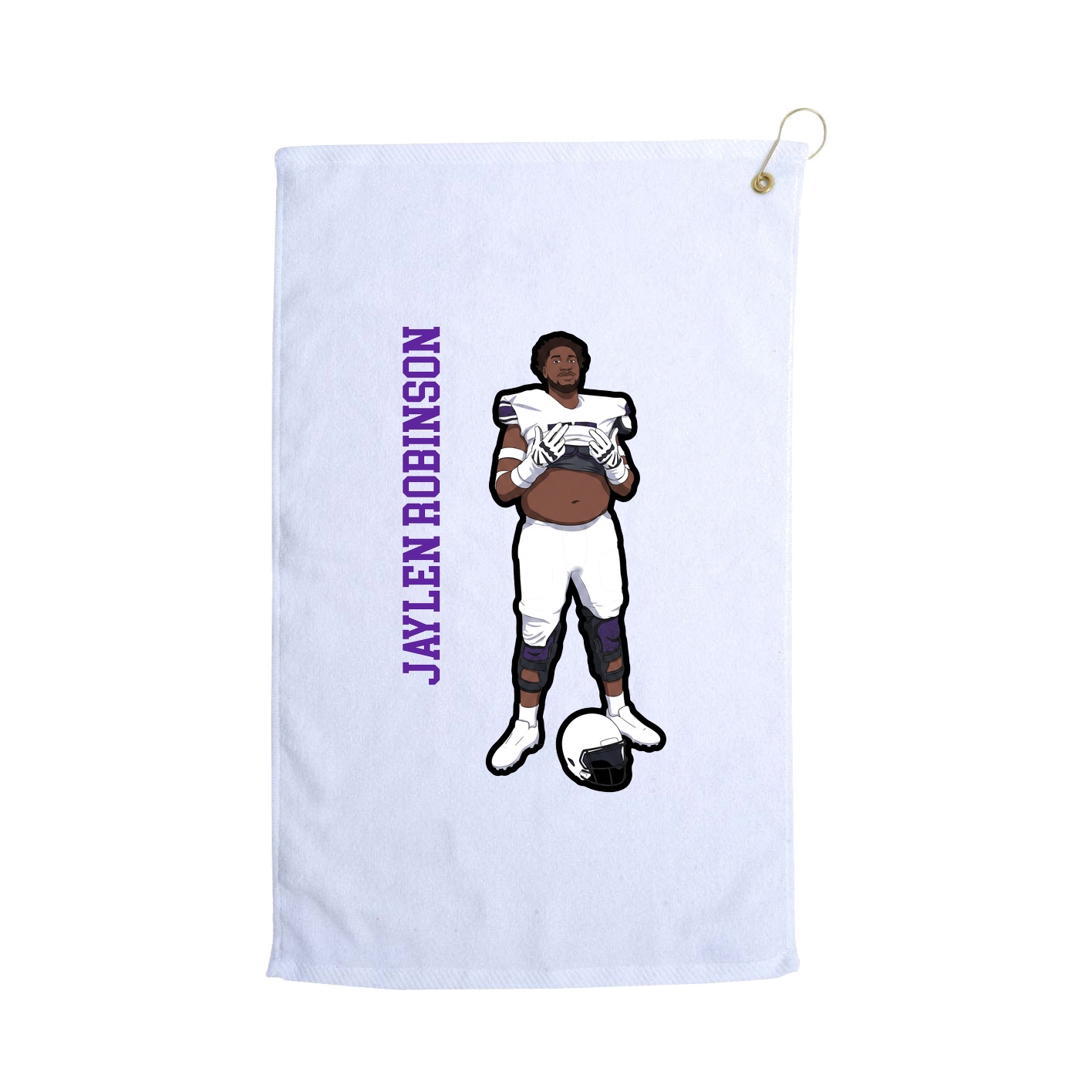 Golf Towel — Name Vertical in White