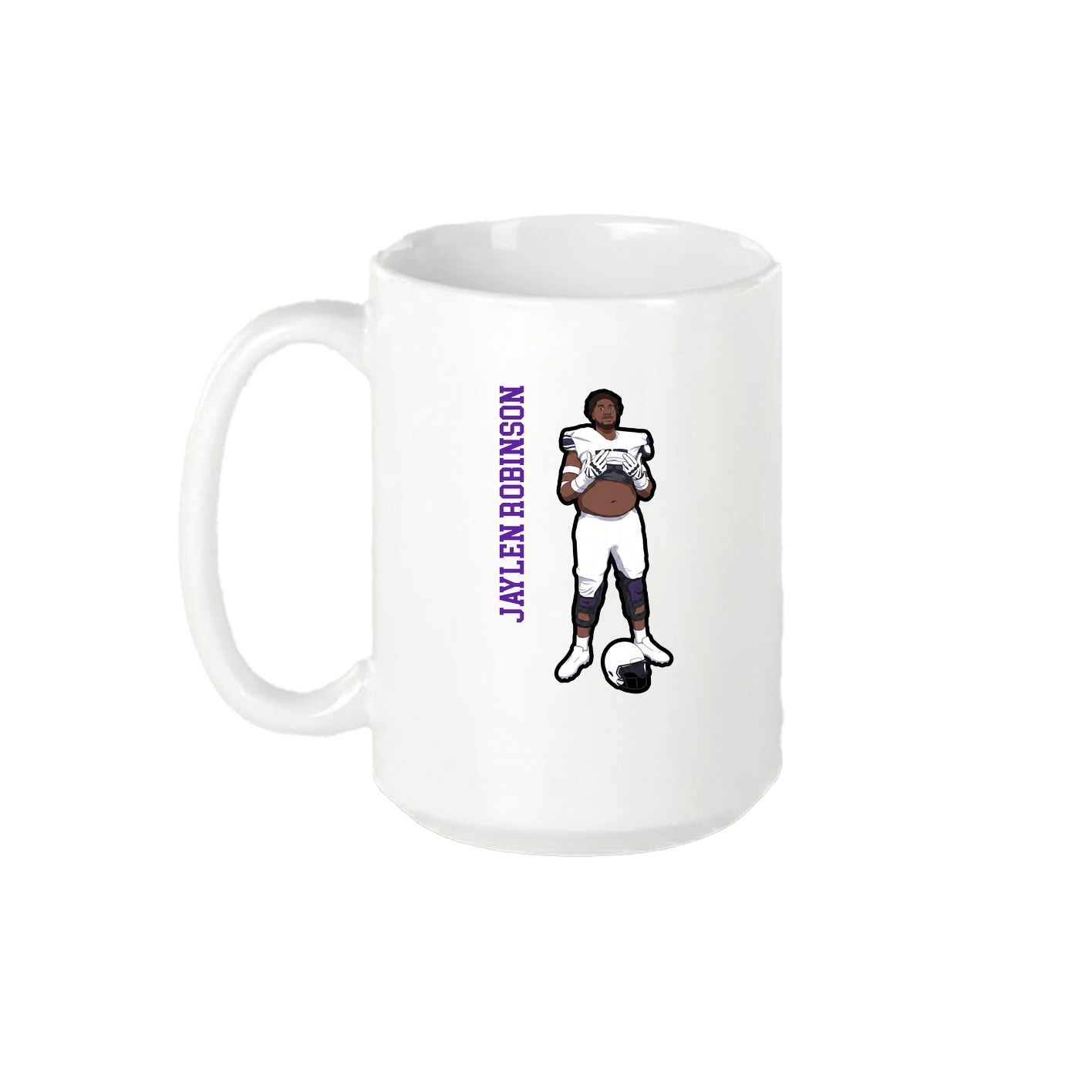 15oz Coffee Mug — Name Vertical in White
