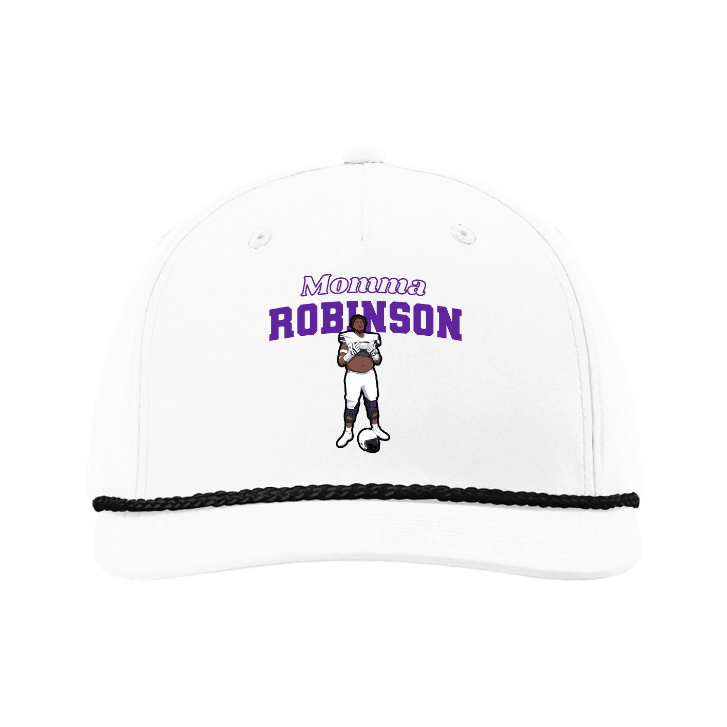 Five-Panel Classic Rope Cap — Mothers Day Block in White