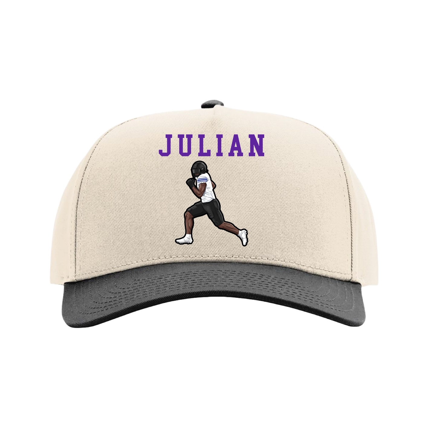 Full Fabric Five-Panel Champ Cap — Shirsey in Cream/Black