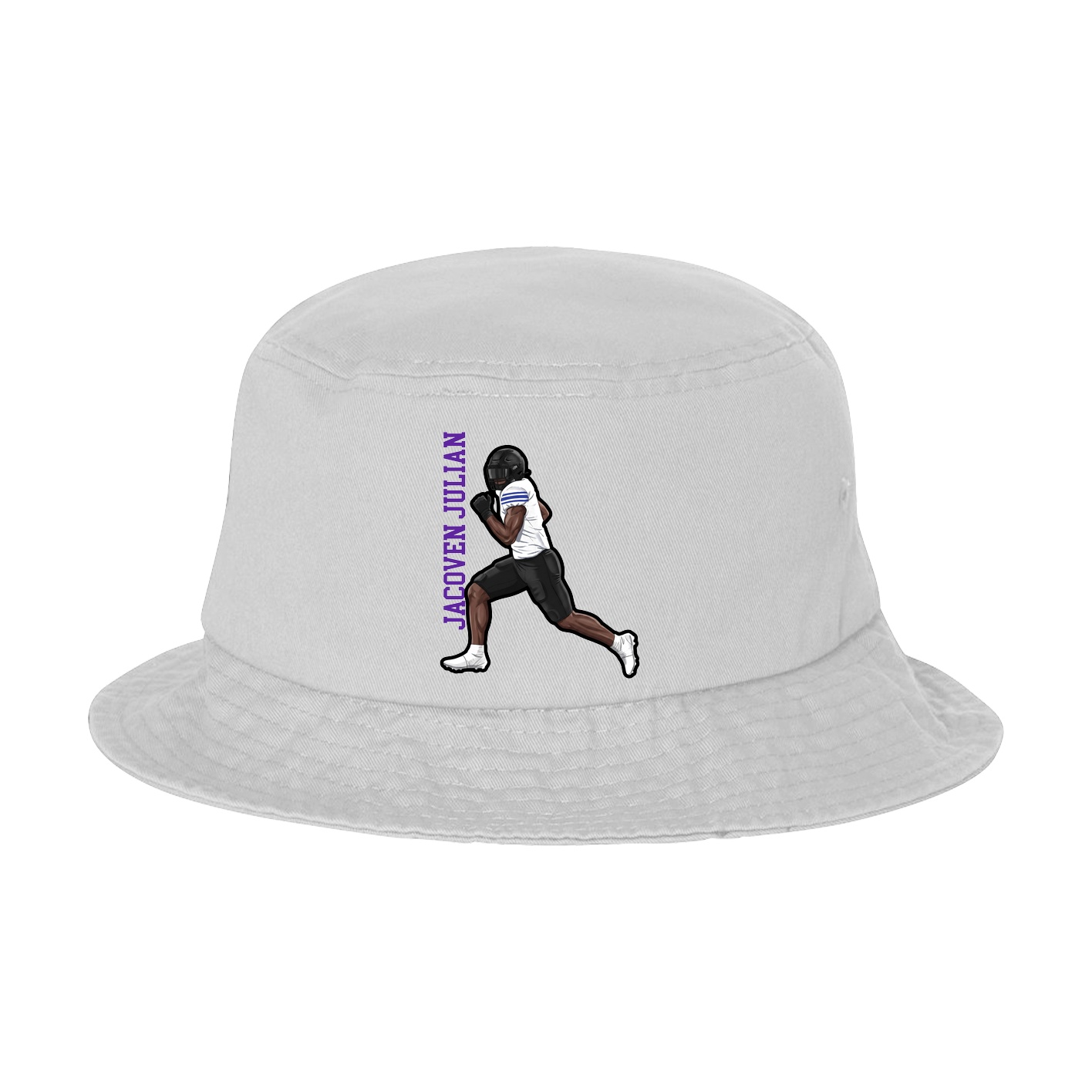 Bucket Cap — Name Vertical in White