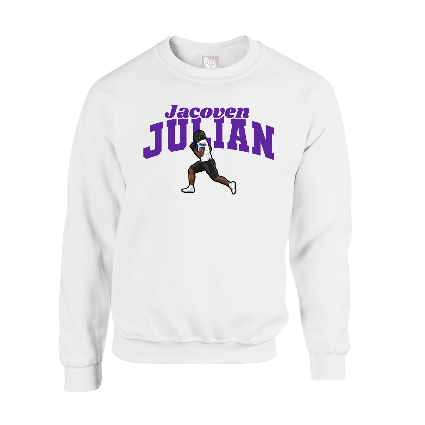 Fleece Crew — Signature Arch in White