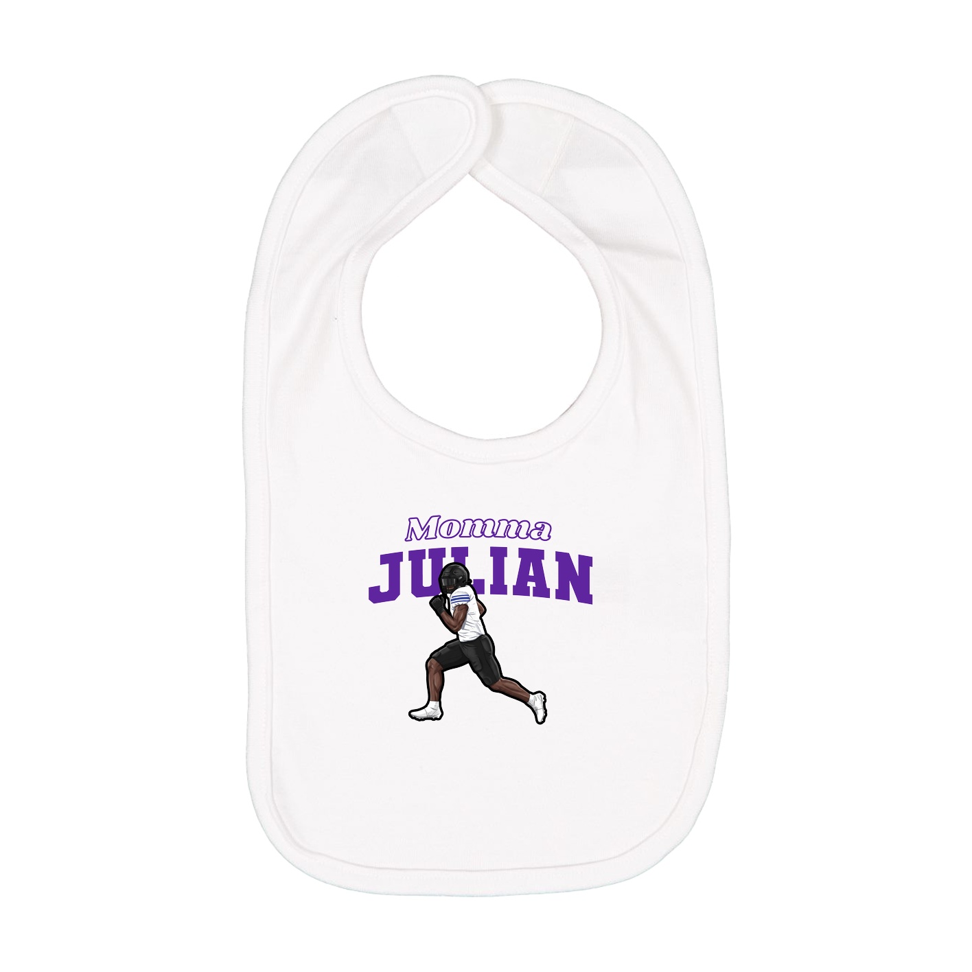 Infant Bib — Mothers Day Block in White