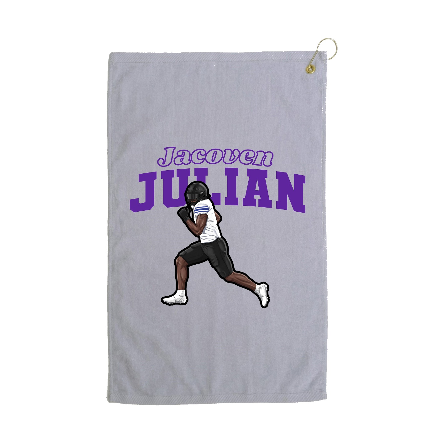 Golf Towel — Name Arch in Grey