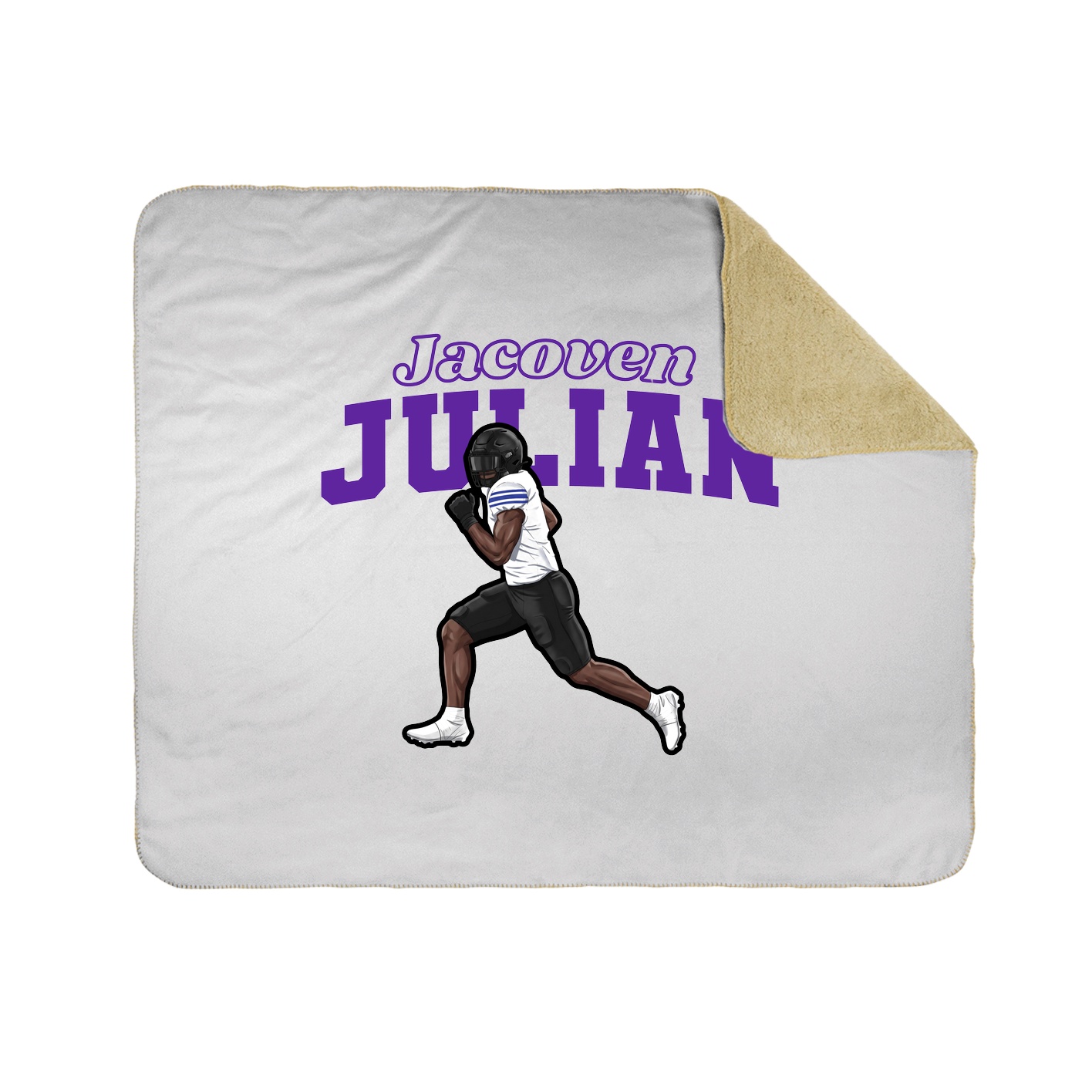 Throw Blanket — Name Arch in White