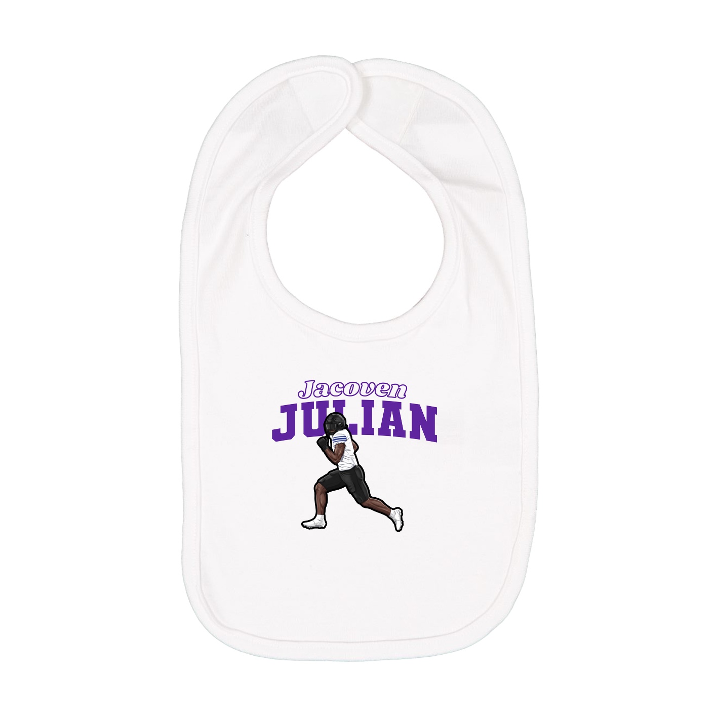 Infant Bib — Name Arch in White