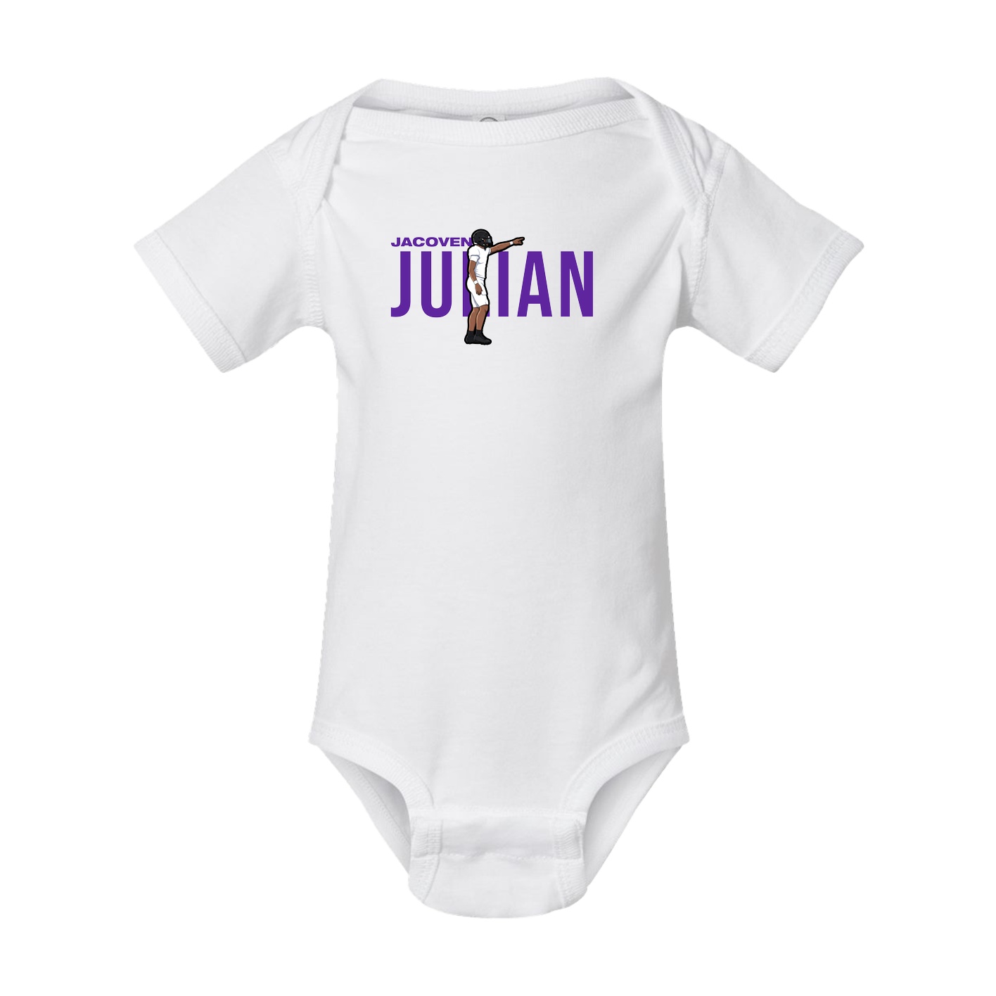 Baby Onesie — Player Name in White