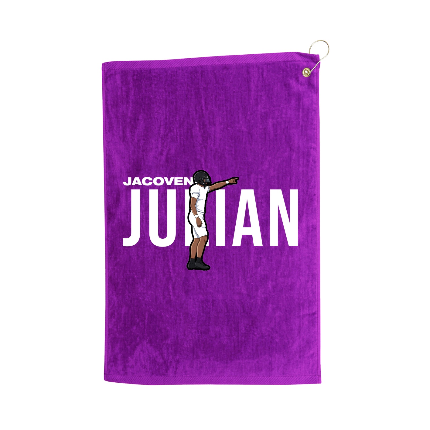 Golf Towel — Player Name in Purple
