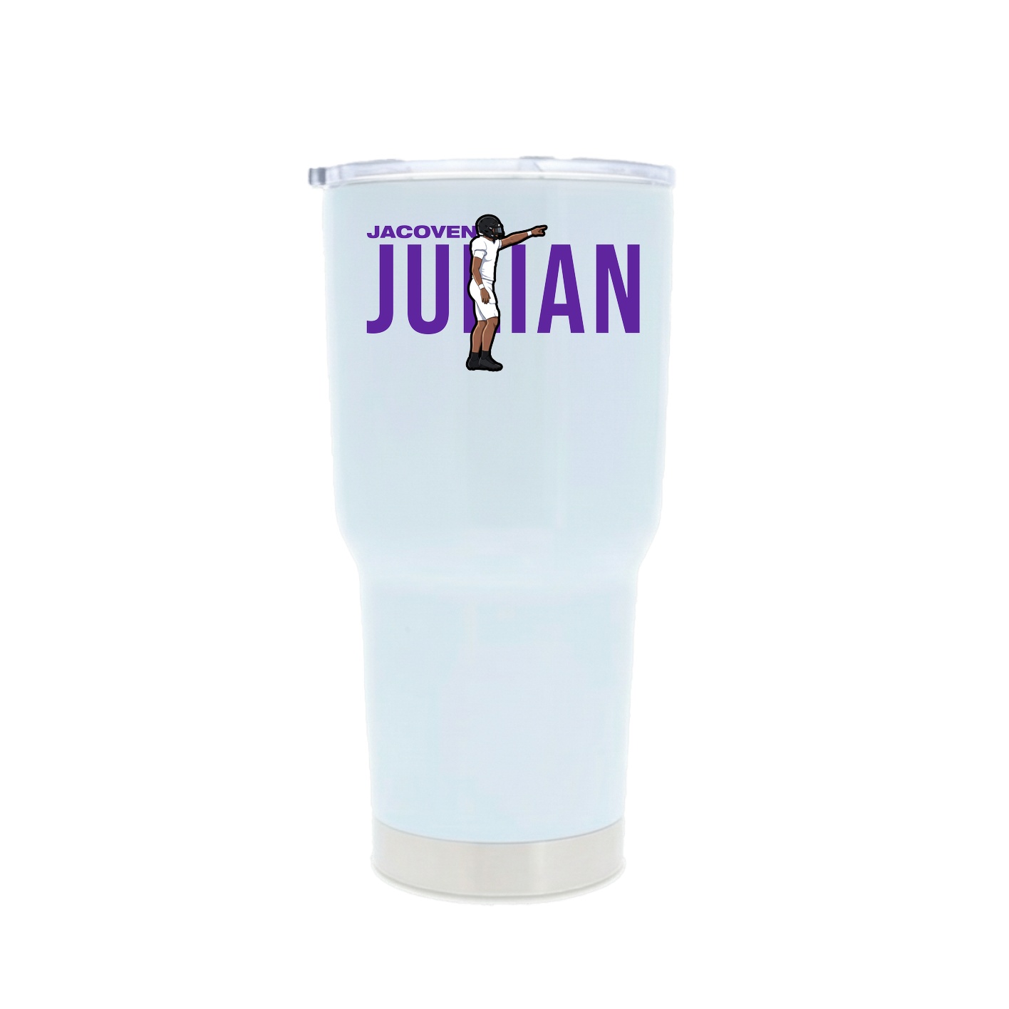 30oz Stainless Steel Tumbler — Player Name in White
