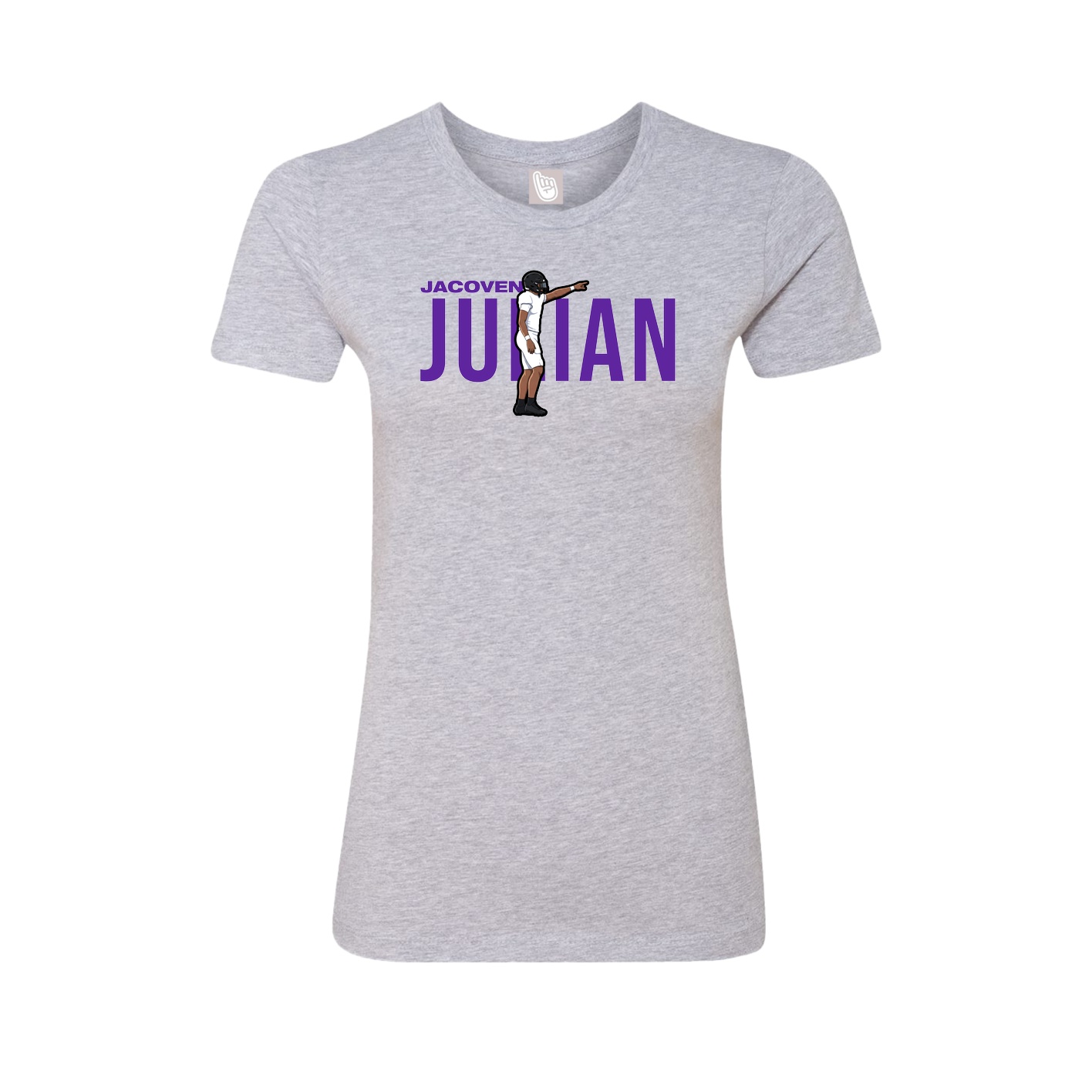 Fitted Women's Tee — Player Name in Grey
