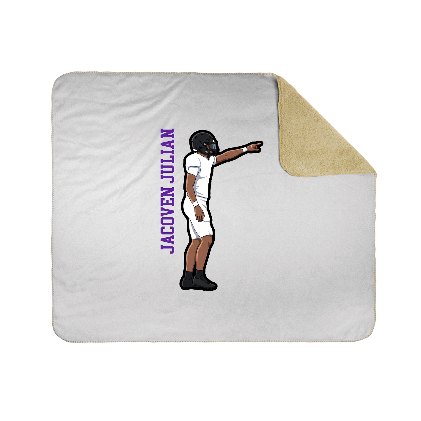 Throw Blanket — Name Vertical in White