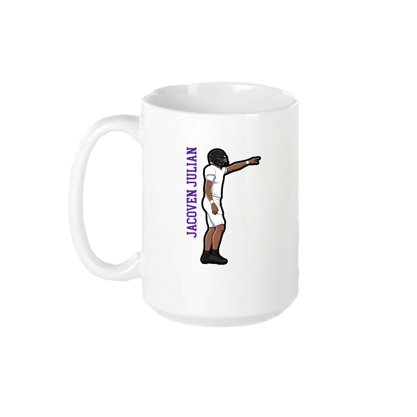 15oz Coffee Mug — Name Vertical in White