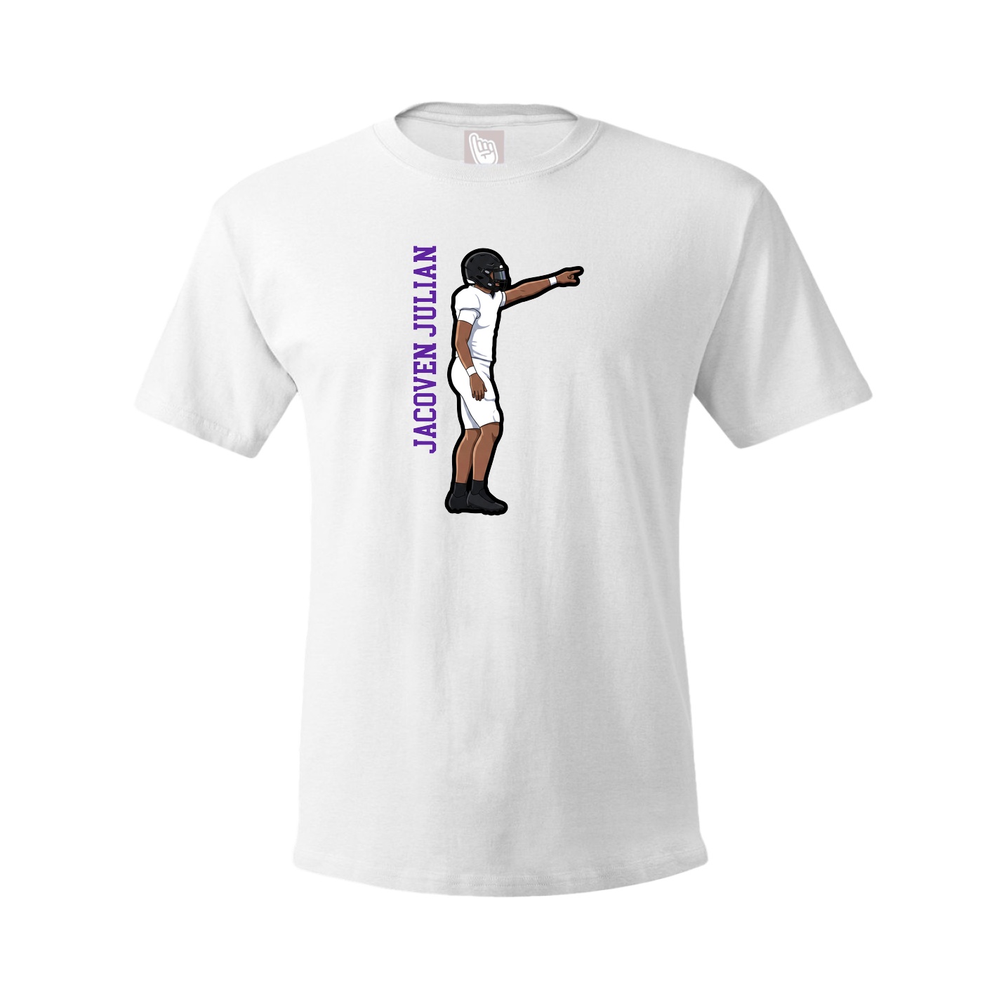 Youth Tee — Name Vertical in White