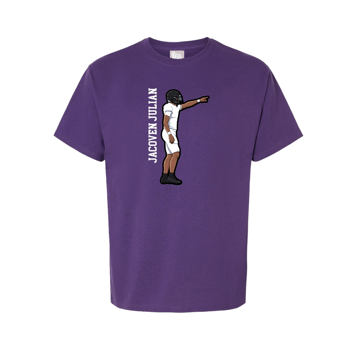 Youth Tee — Name Vertical in Purple