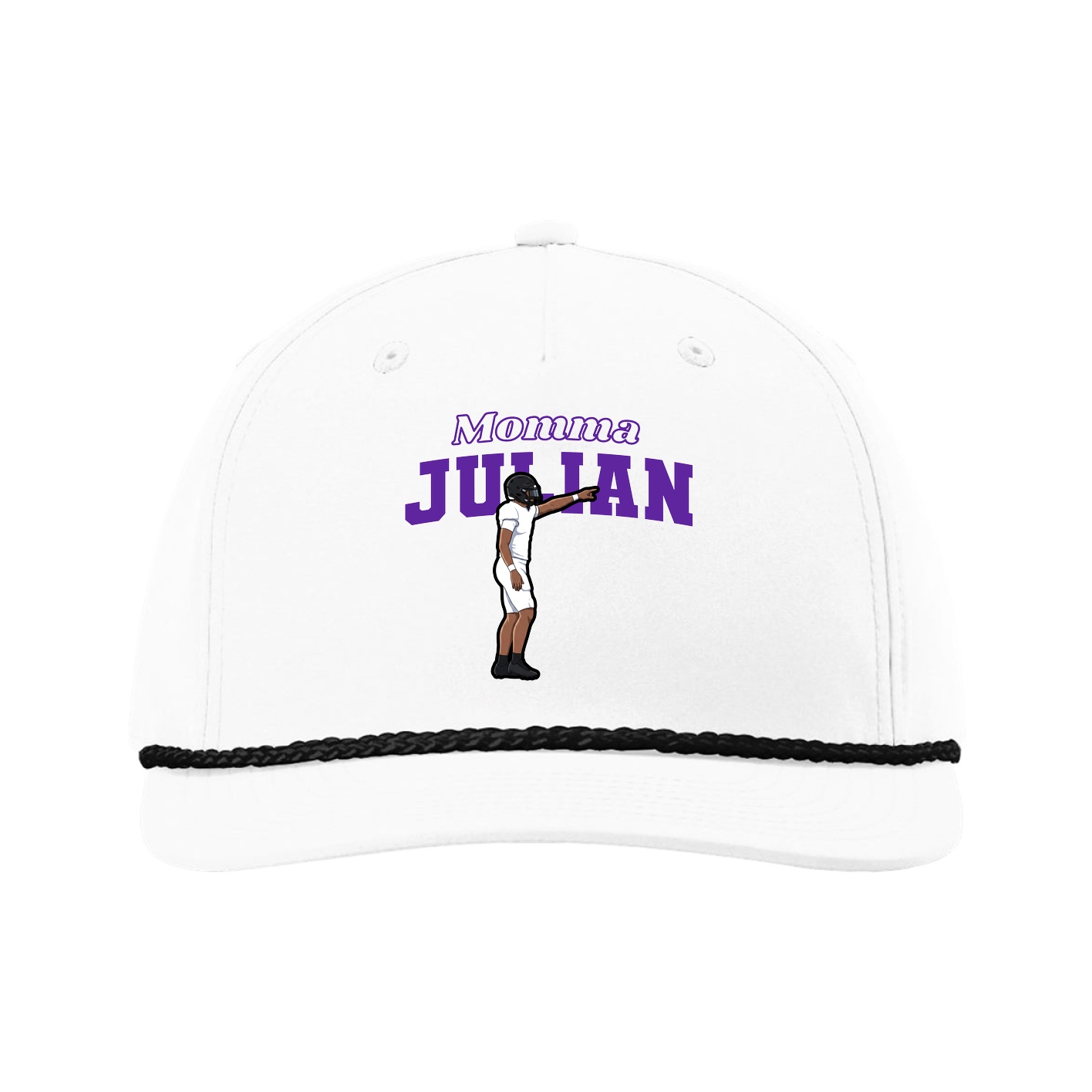 Five-Panel Classic Rope Cap — Mothers Day Block in White