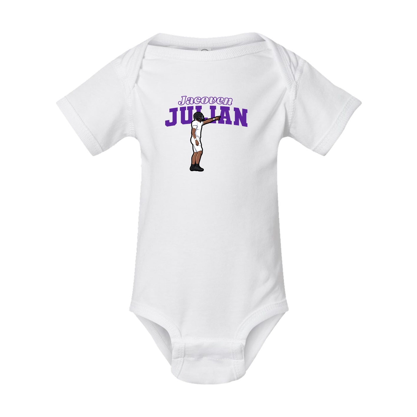 Baby Onesie — Name Arch in White