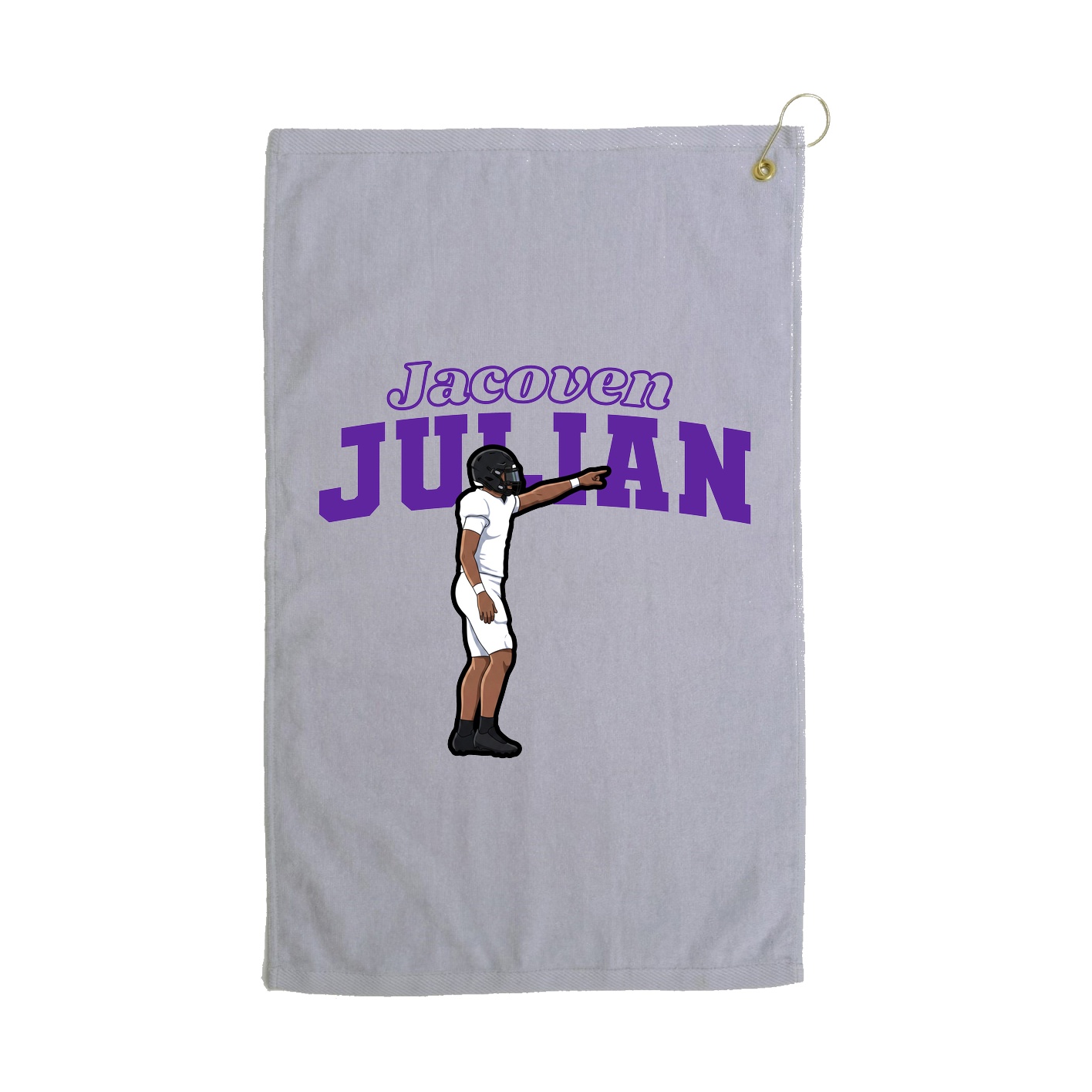 Golf Towel — Name Arch in Grey