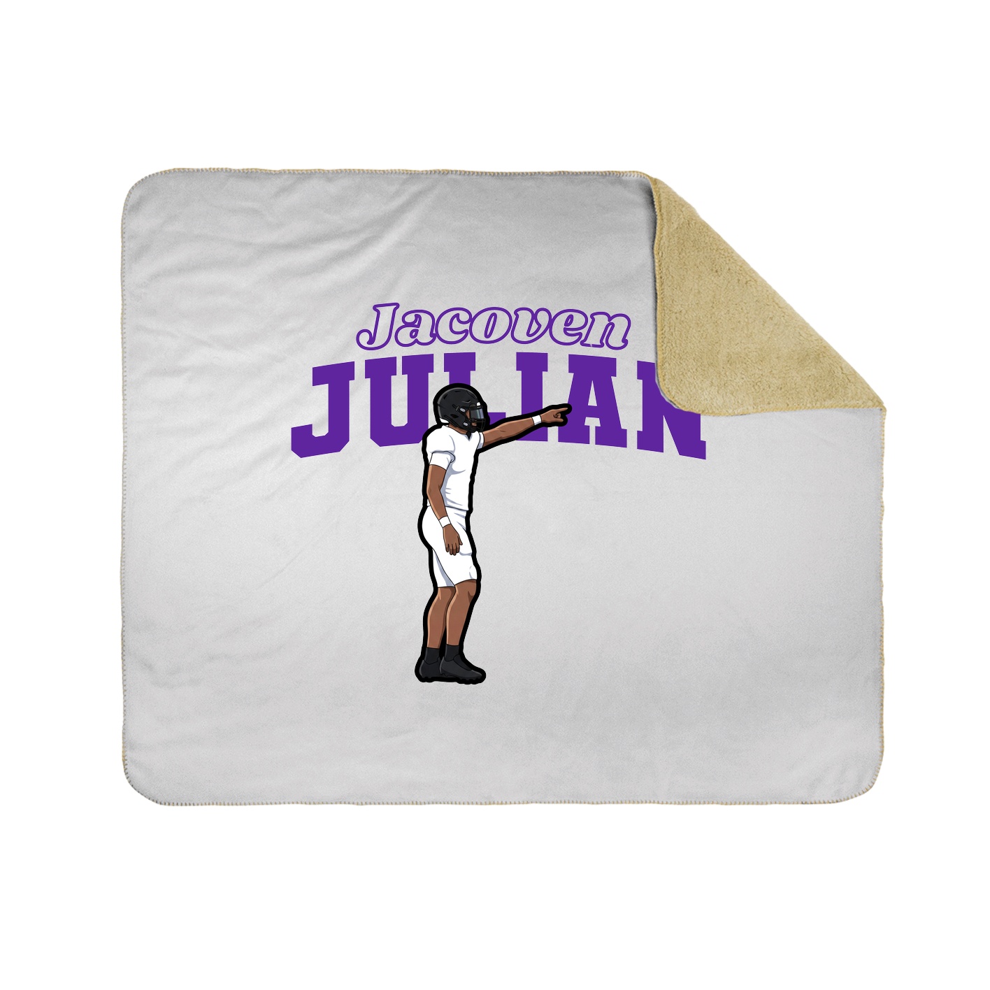 Throw Blanket — Name Arch in White