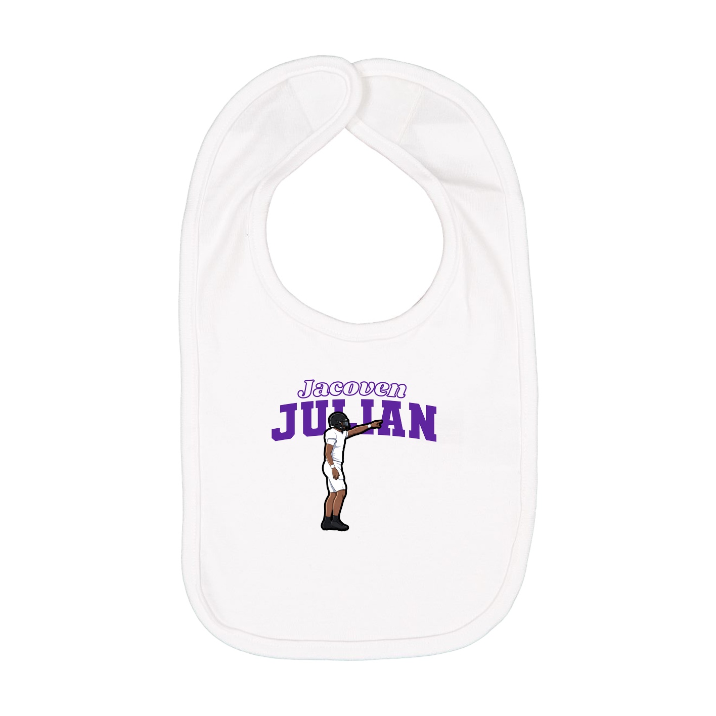 Infant Bib — Name Arch in White