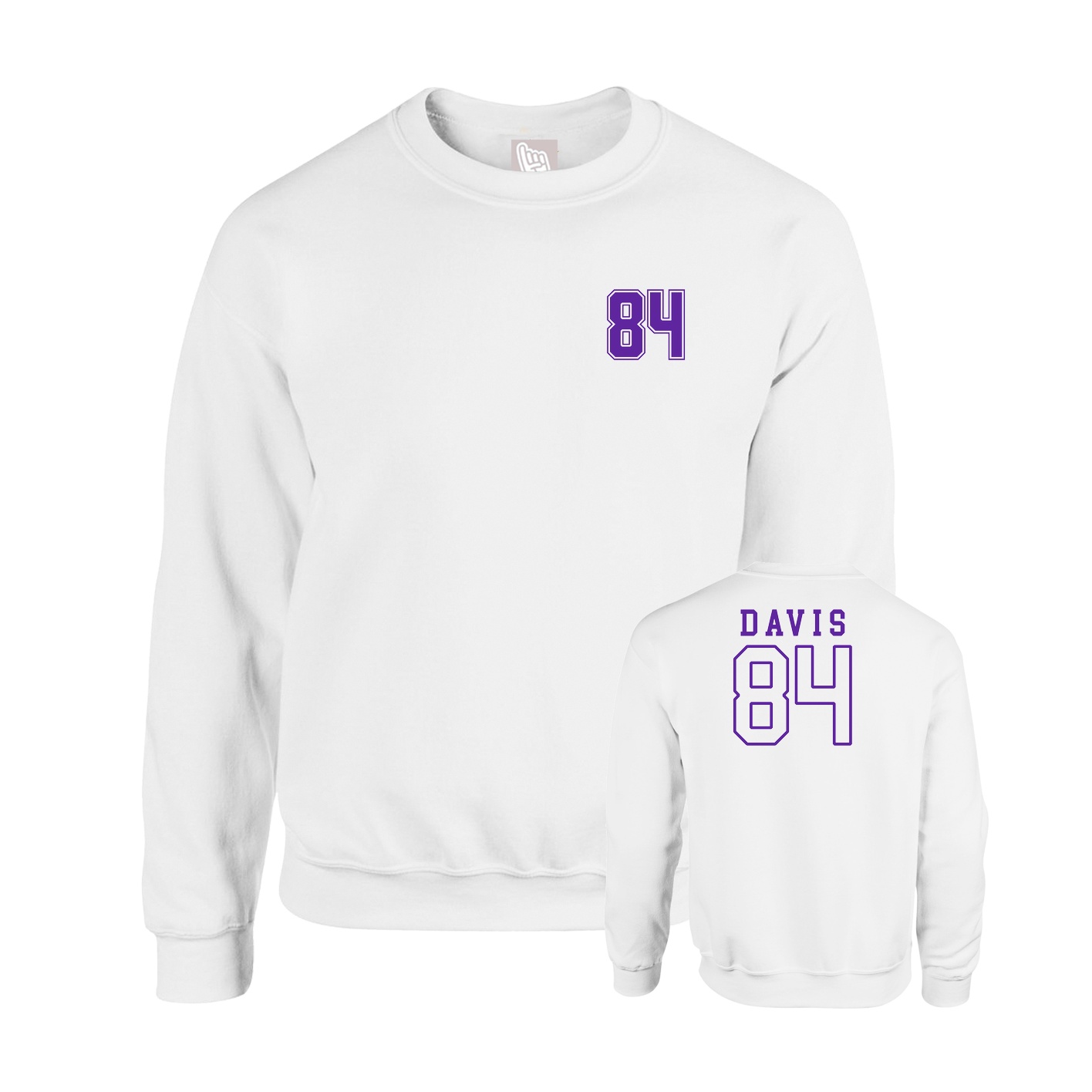 Fleece Crew — Chest Back in White