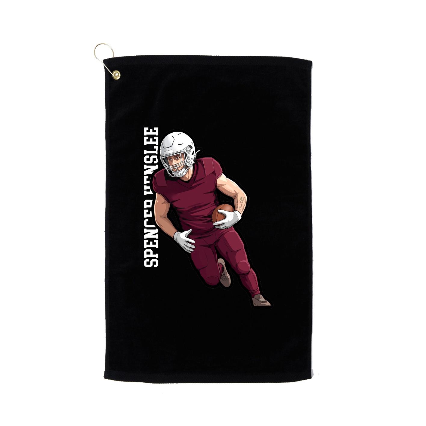 Golf Towel — Name Vertical in Black