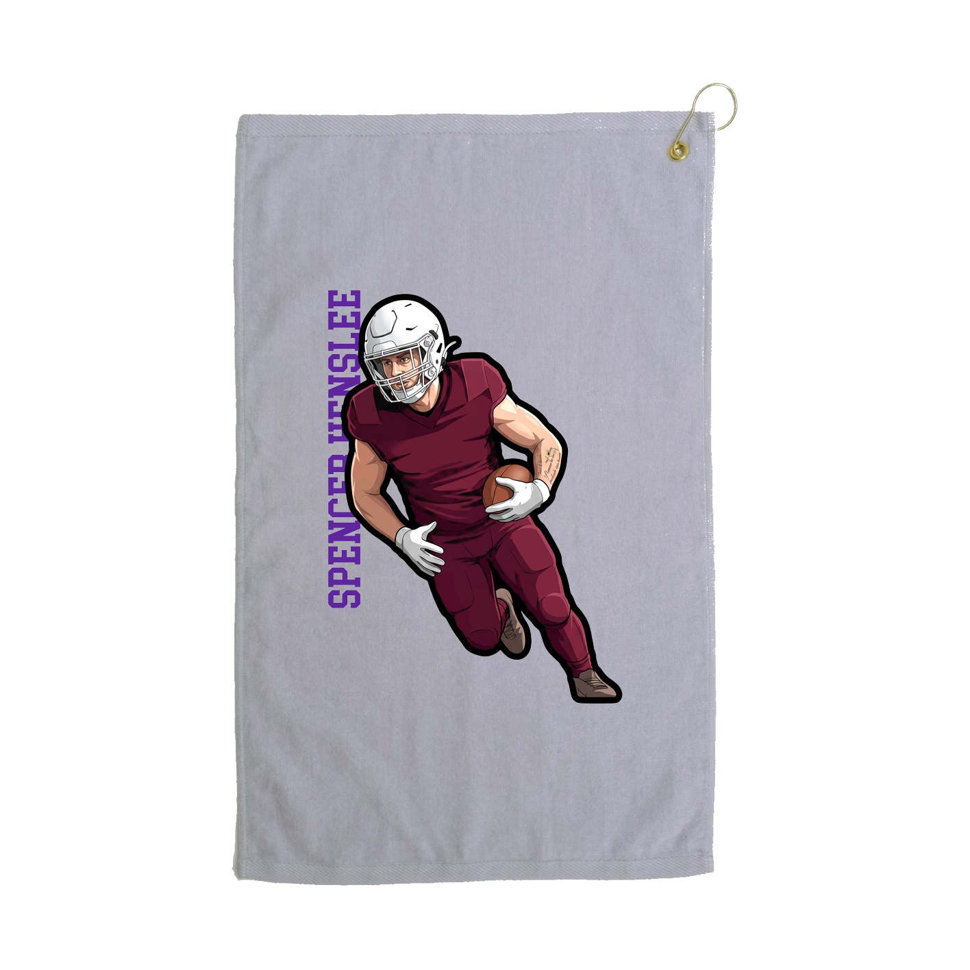 Golf Towel — Name Vertical in Grey