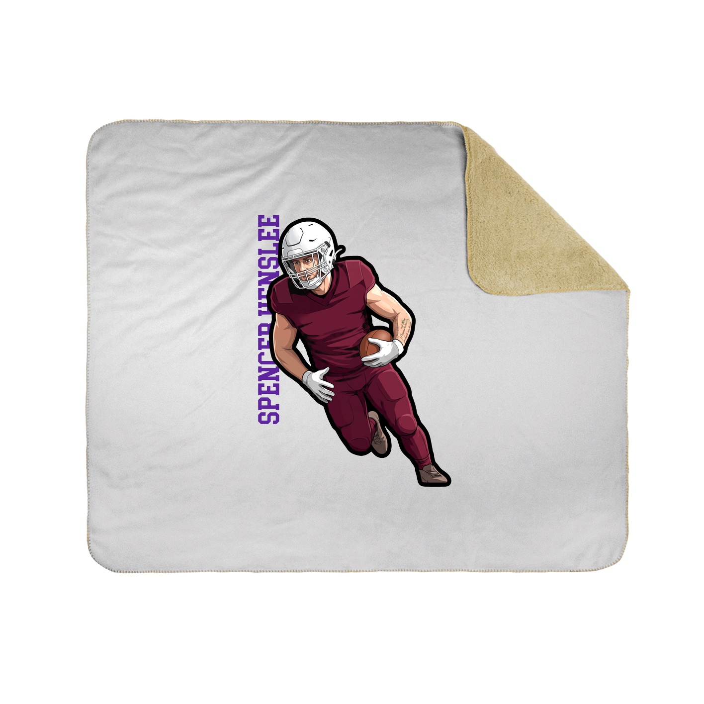 Throw Blanket — Name Vertical in White