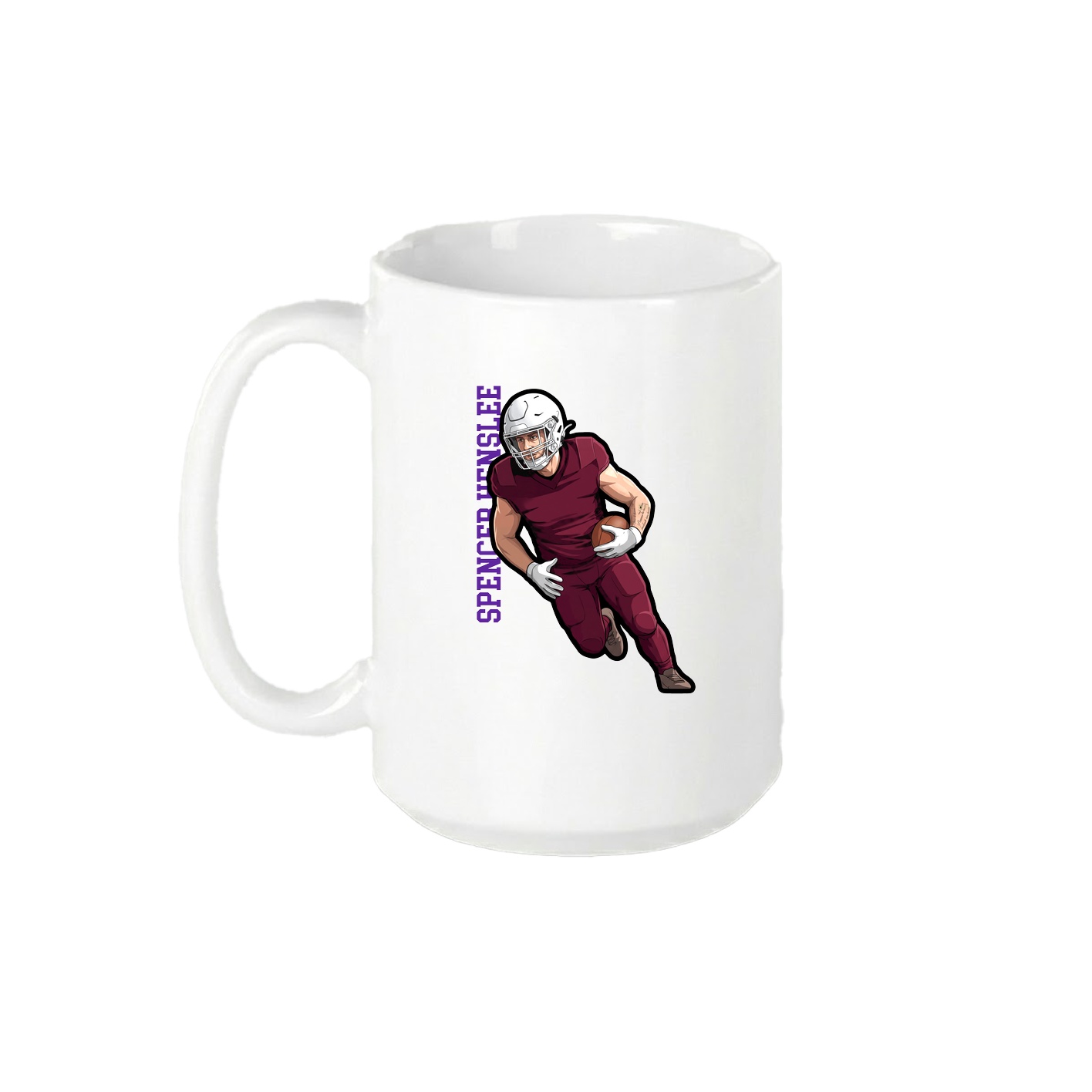 15oz Coffee Mug — Name Vertical in White