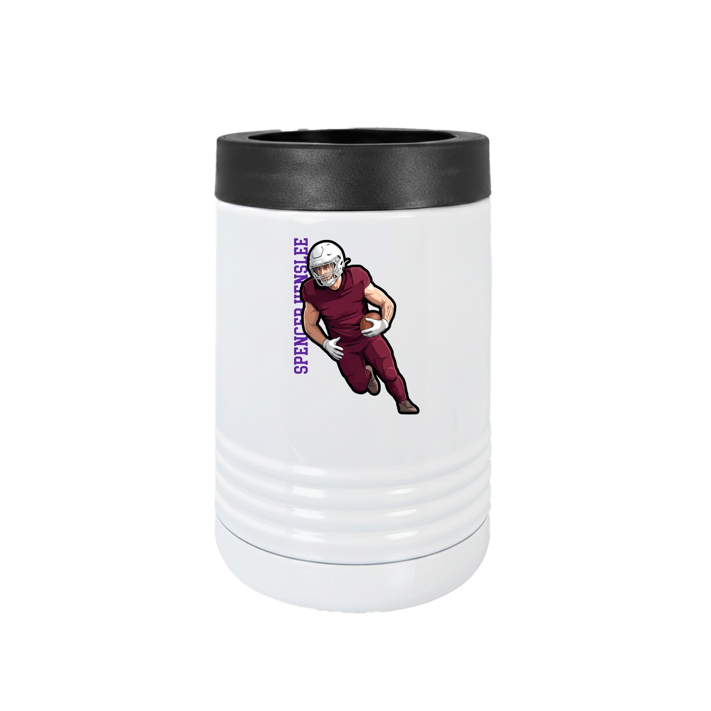 Beverage Holder — Name Vertical in White