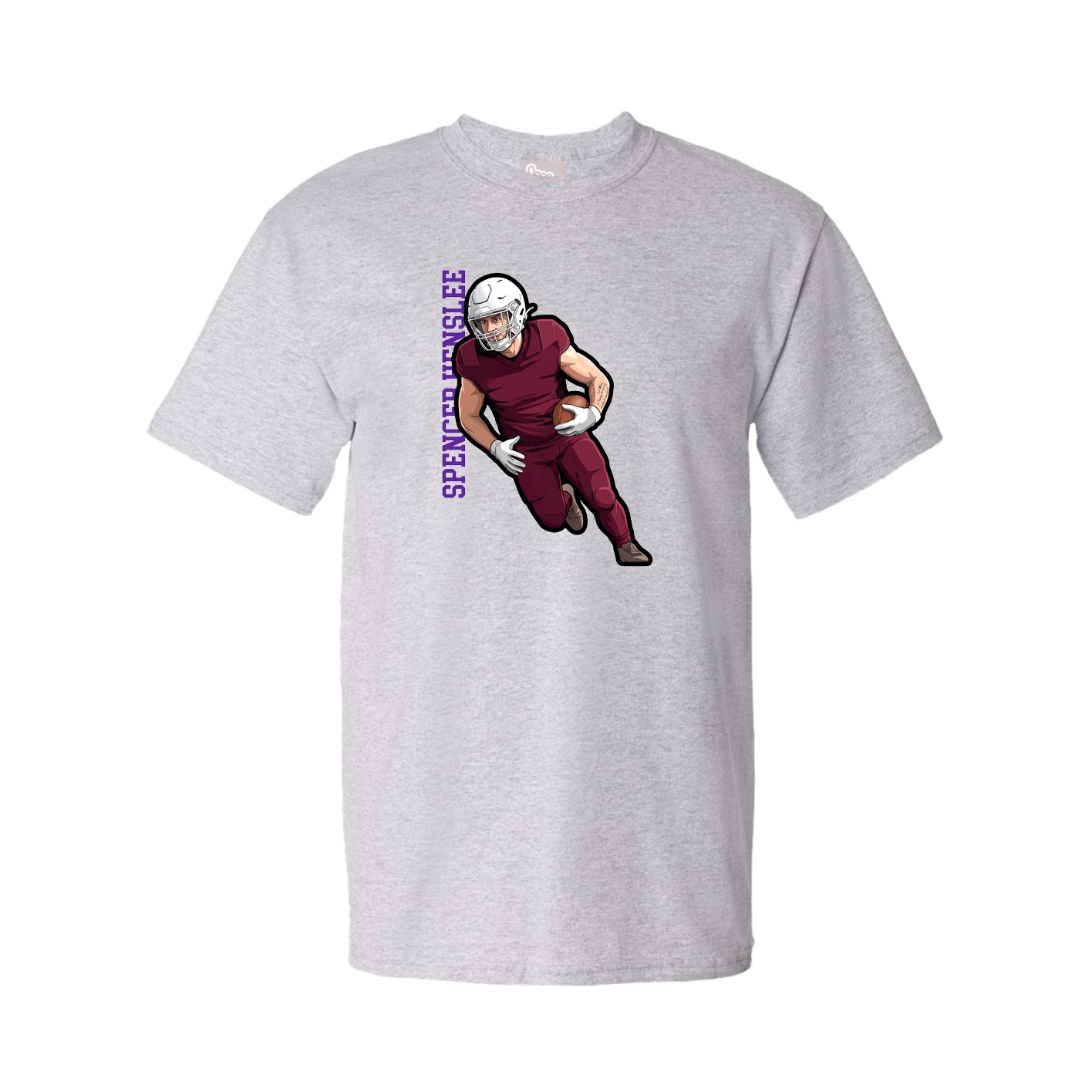 Tee — Name Vertical in Grey