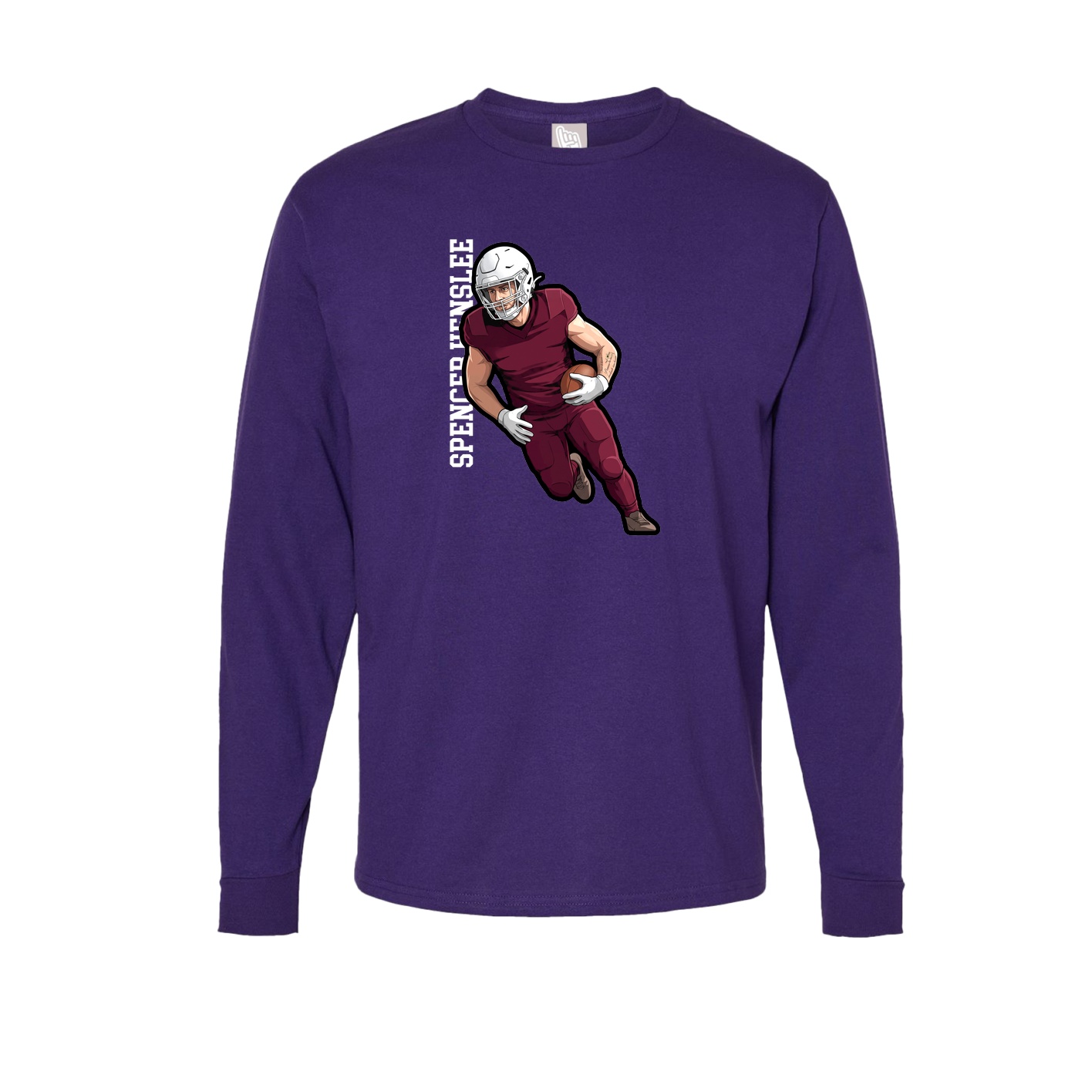 Long Sleeve Tee — Name Vertical in Purple