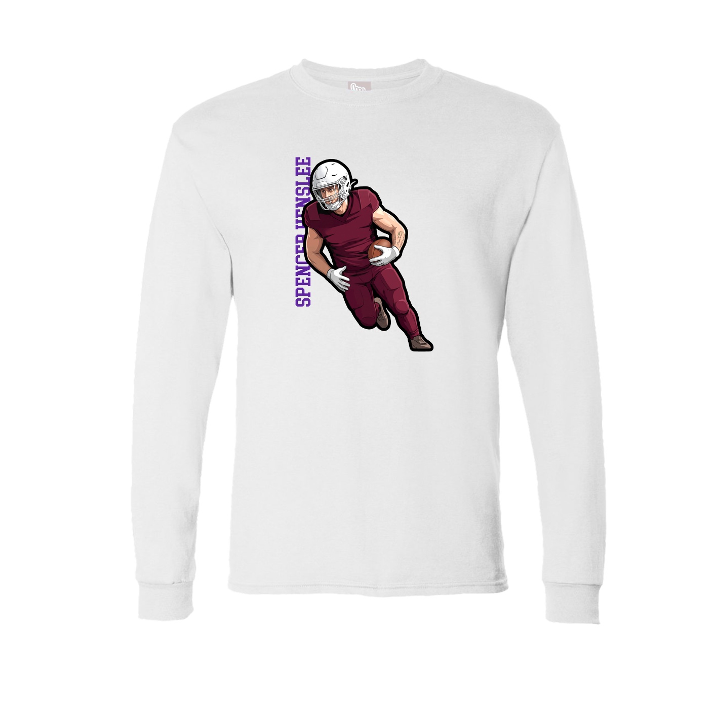 Long Sleeve Tee — Name Vertical in White
