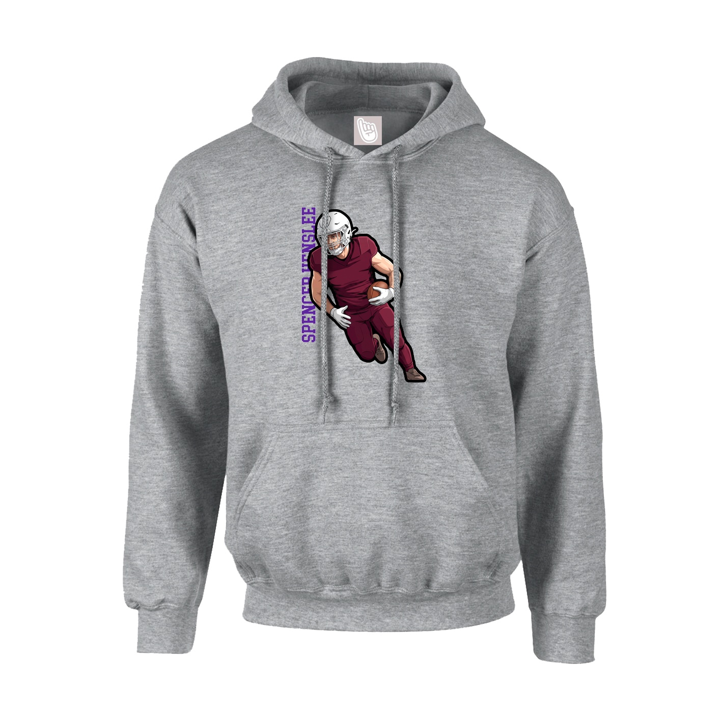 Youth Hoodie — Name Vertical in Grey