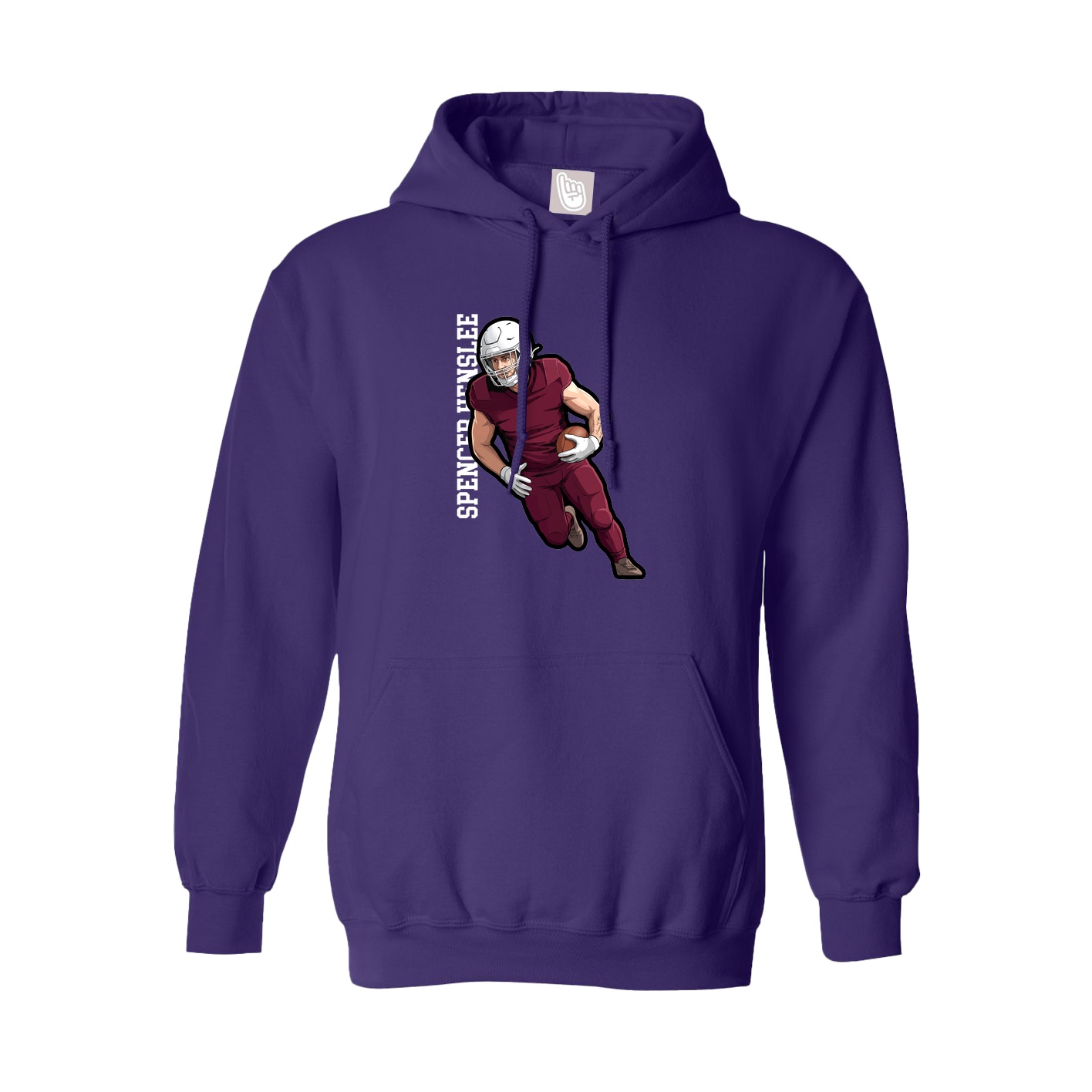 Youth Hoodie — Name Vertical in Purple