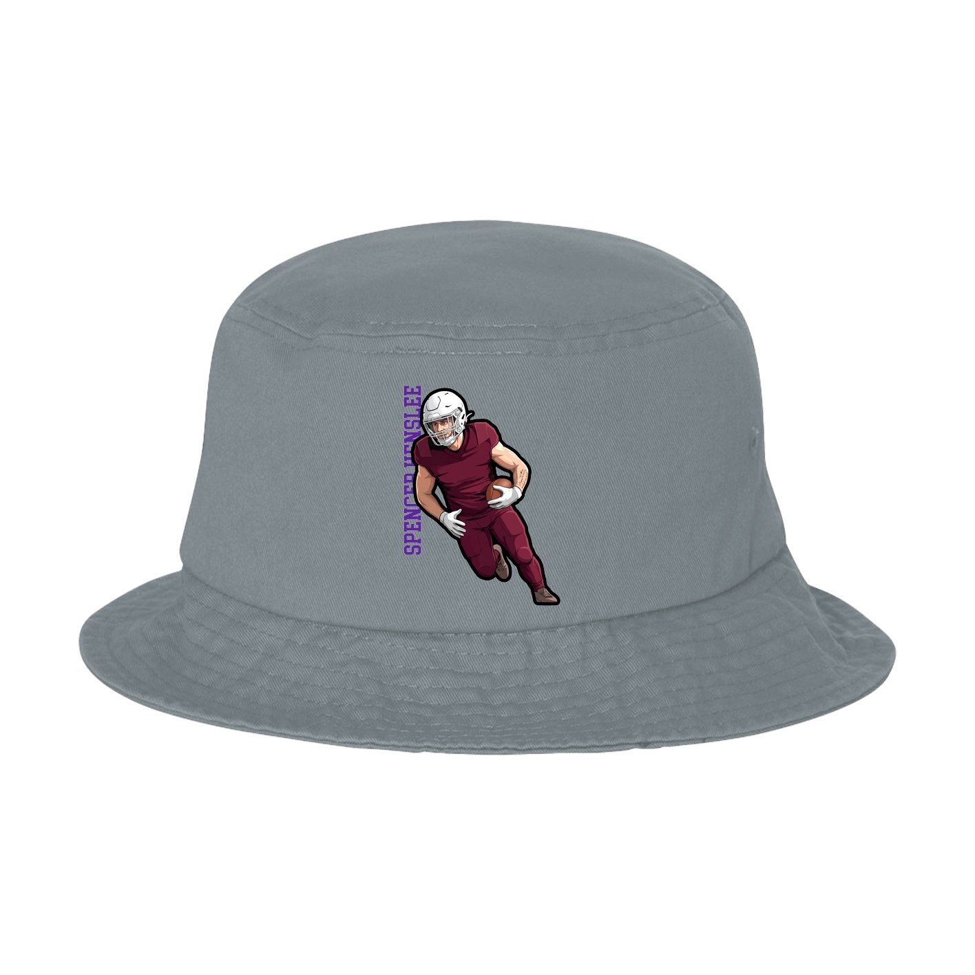 Bucket Cap — Name Vertical in Grey