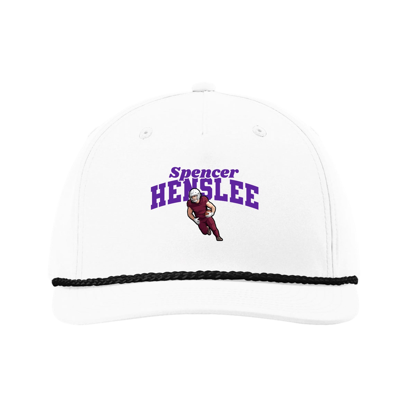 Five-Panel Classic Rope Cap — Signature Arch in White