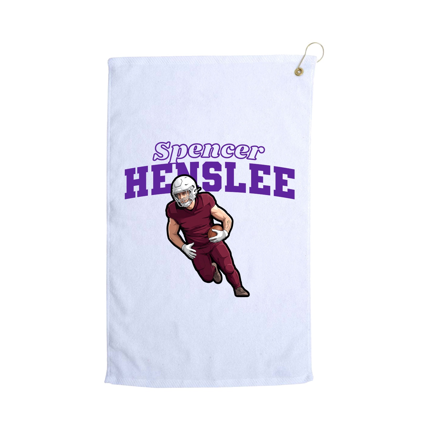 Golf Towel — Name Arch in White