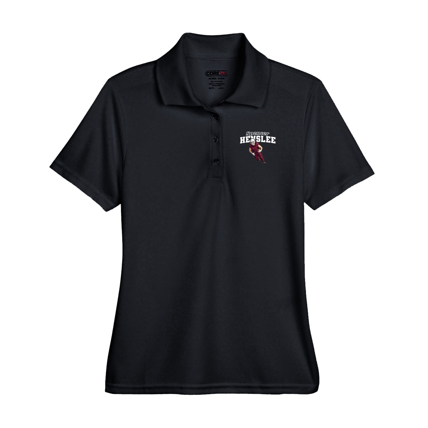 Performance Polo — Name Arch in Black