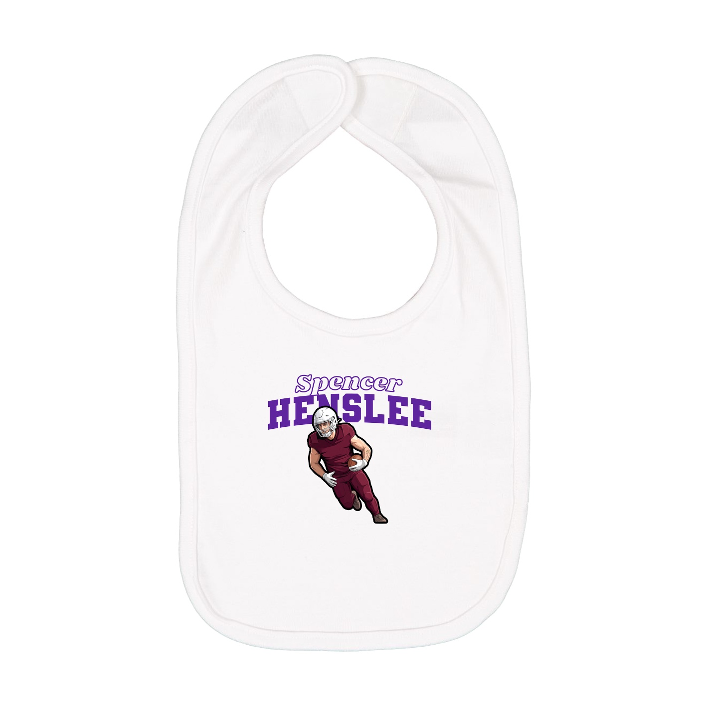 Infant Bib — Name Arch in White