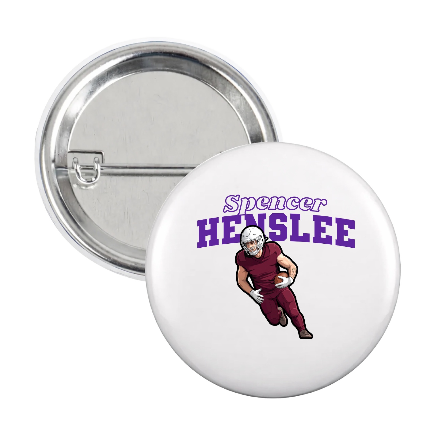 Game Day Button — Name Arch in White
