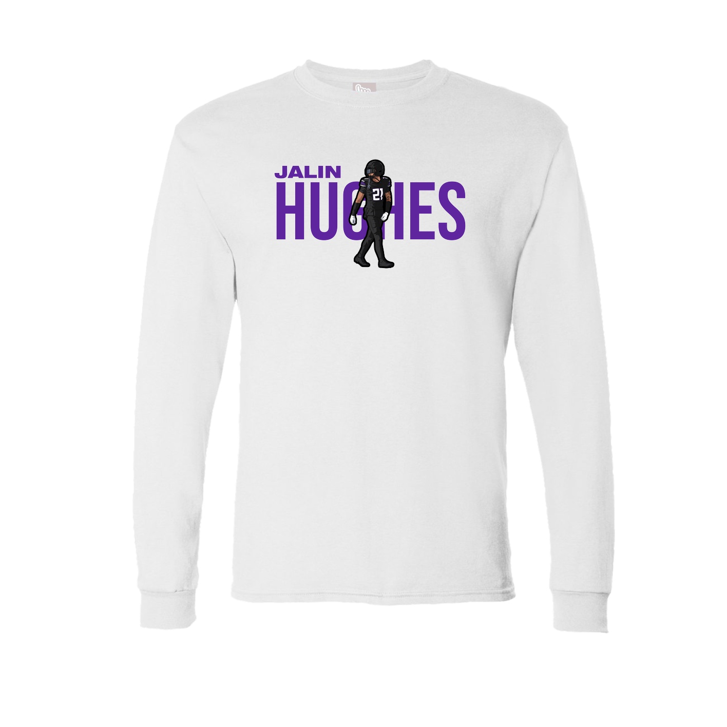 Long Sleeve Tee — Player Name in White
